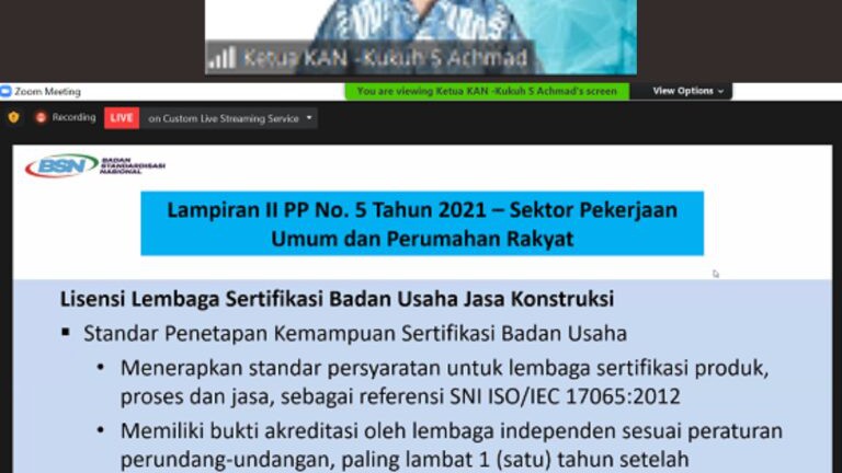 Ketua KAN Paparkan Kebijakan Pelaksanaan Sertifikasi dan Akreditasi LSBU
